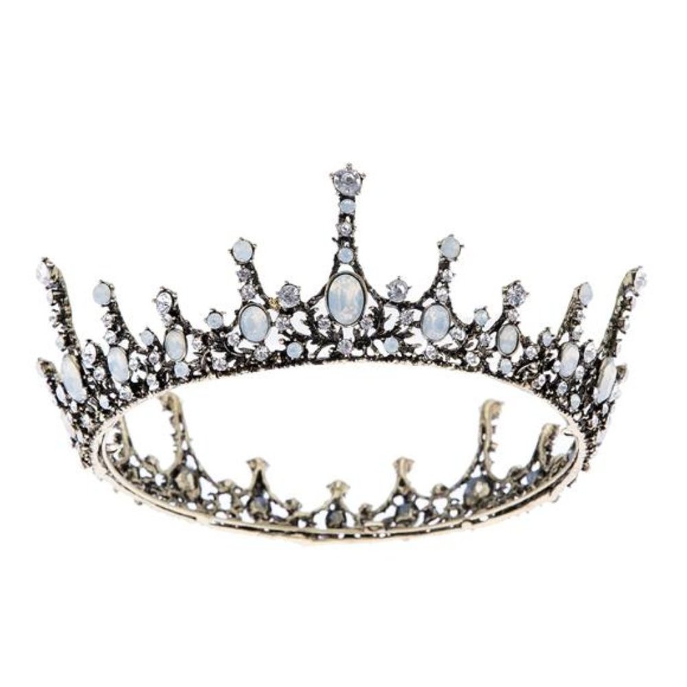 Crystal Baroque Queen Crown - Vintage Princess Tiara, Wedding Prom Hallloween